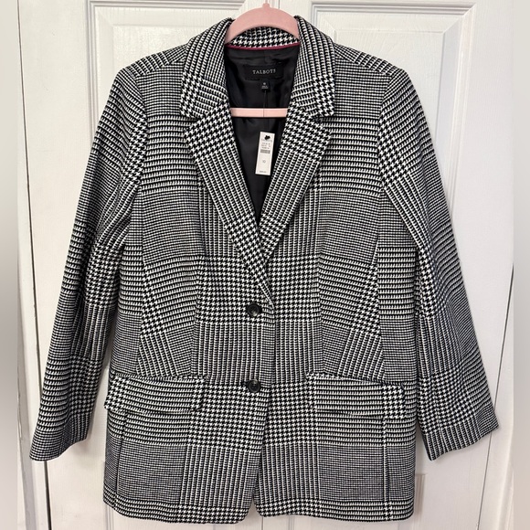 Talbots Jackets & Blazers - Talbots Black and White Houndstooth Blazer 10